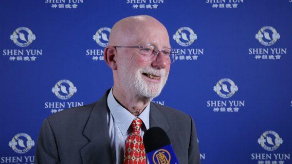 Leo Carruthers, professor emeritus at Paris-Sorbonne University, enjoyed Shen Yun Performing Arts at the Palais des Congrès in Paris on Jan. 16, 2019. (NTD Television)