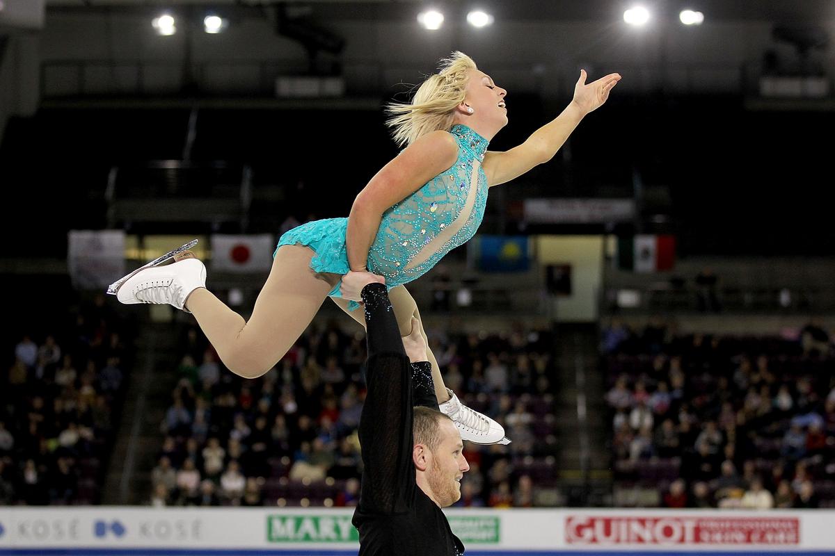 Caydee Denney and John Coughlin compete in the Pairs Free Skate during the ISU Four Continents Figure Skating Championships at World Arena on February 12, 2012 in Colorado Springs, Colorado. (Photo by Matthew Stockman/Getty Images)