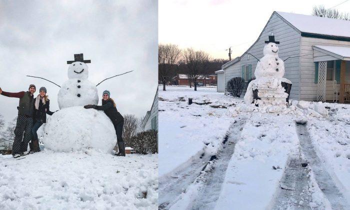 Man Tries to Vandalize a Giant Snowman, Learns the Best Lesson of His Life