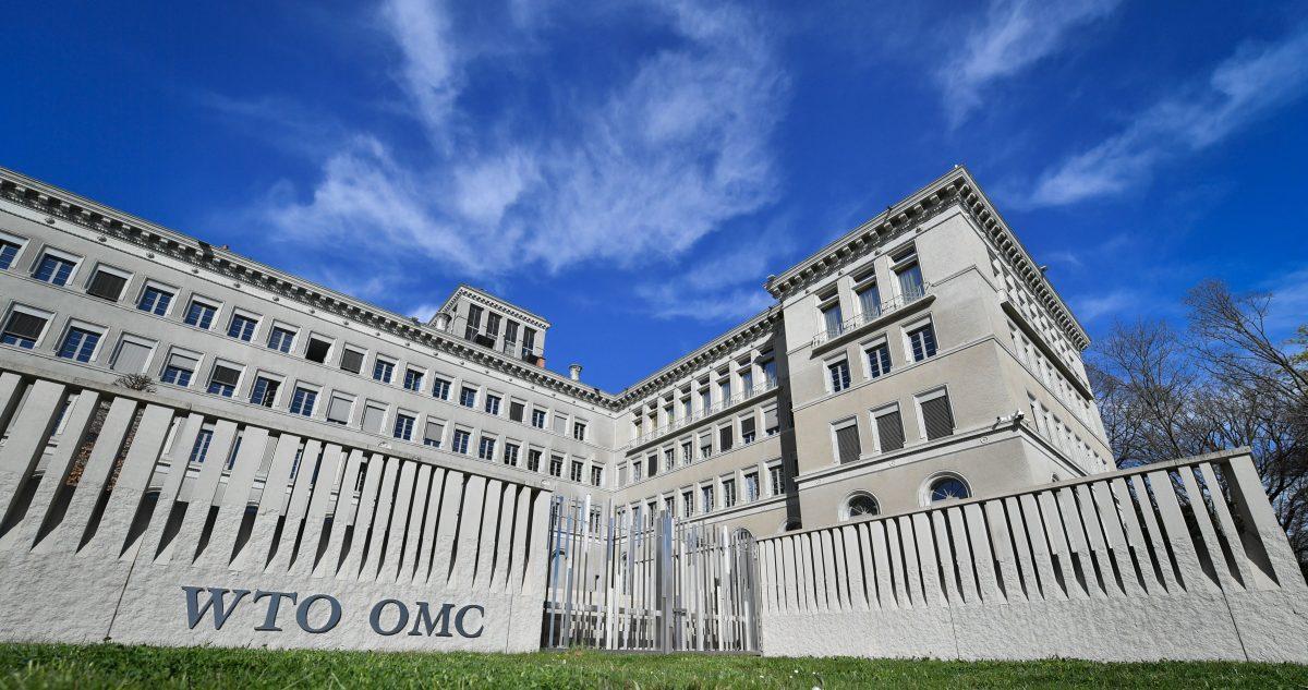 April 12, 2018, World Trade Organization headquarters in Geneva. (Fabrice Coffrini/AFP/Getty Images)