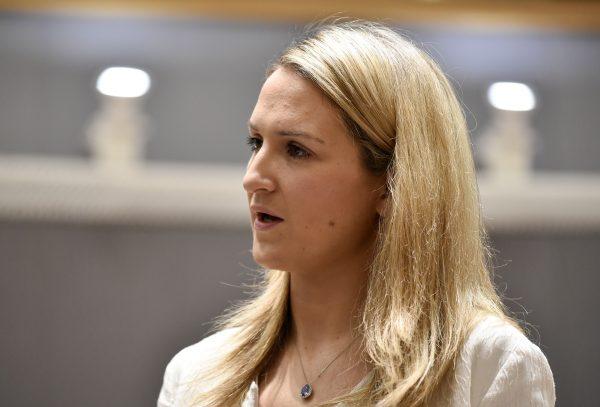 Irish Foreign Affairs Minister Helen McEntee looks on during a debate at the EU headquarters in Brussels, on Jan. 29, 2018. (John Thys/AFP/Getty Images)