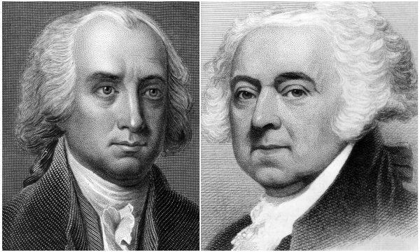Portraits of James Madison (L), and John Adams (R). Photos by National Archive/Newsmakers