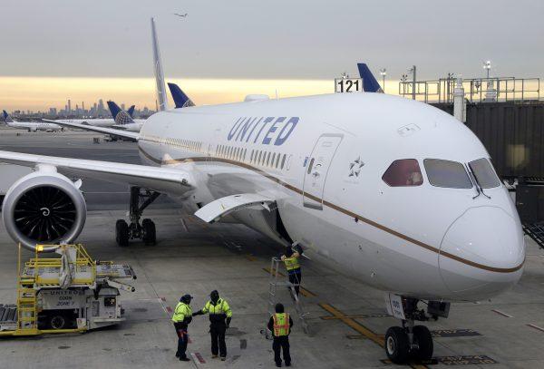 A Dreamliner 787-10 arriving from Los Angeles pulls up to a gate in Newark Liberty International Airport in Newark, N.J., on Jan. 7, 2019. (Seth Wenig/AP Photo)