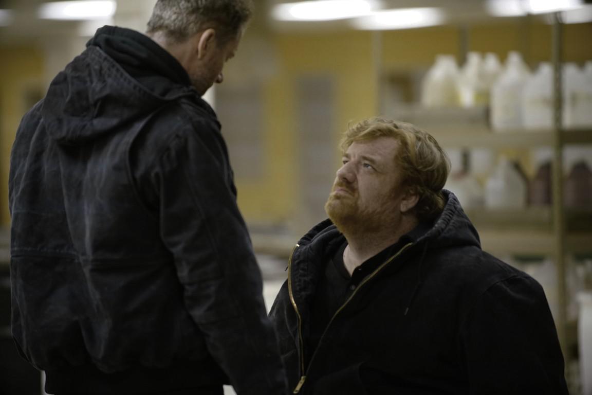 James Badge Dale (L) and Happy Anderson in “The Standoff at Sparrow Creek.” (RLJ Entertainment)