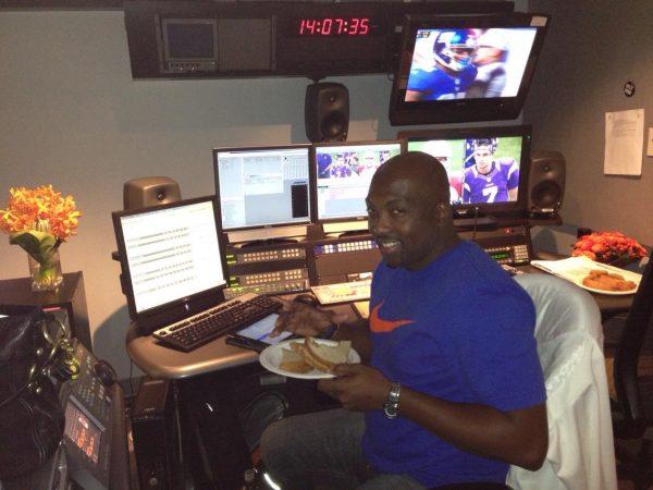 Lamont Smith editing "Football Night in America" for NBC Sports Group. (Courtesy of Lamont Smith)