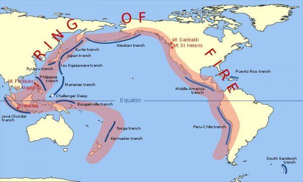 The Pacific Ring of Fire. (Public Domain)