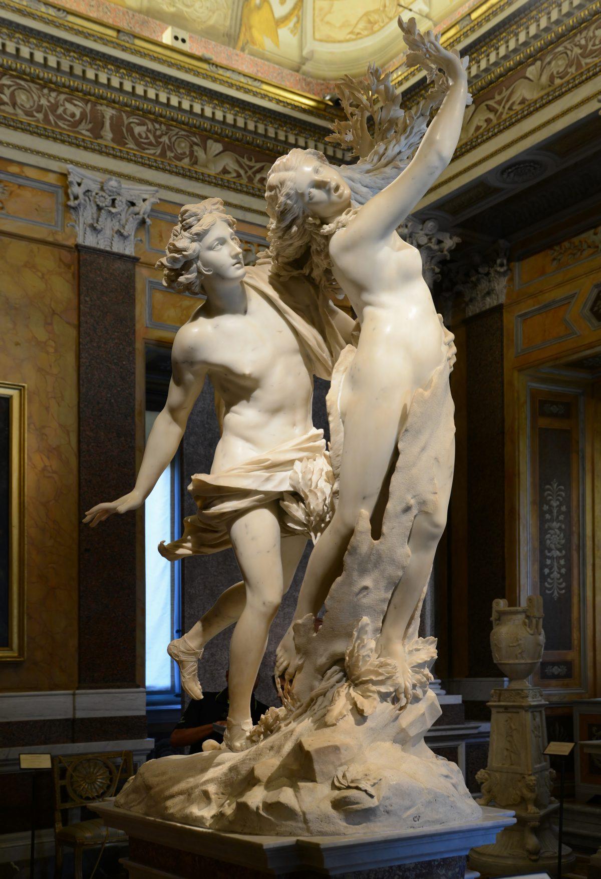 The myth of Apollo and Daphne can be interpreted as showing how a poem comes to life. “Apollo and Daphne” by Gian Lorenzo Bernini (1598–1680). Galleria Borghese. (Public Domain)