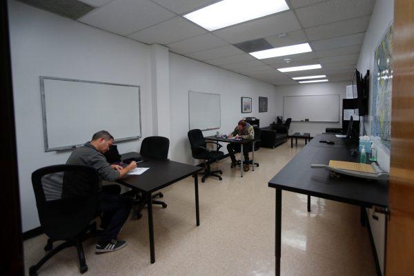 Pilots study at Coast Flight Training in San Diego, California, U.S., January 15, 2019. Picture taken January 15, 2019. (Mike Blake/Reuters)