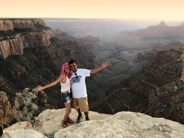 Meenakshi Moorthy, 30, and her husband Vishnu Viswanath plunged 800ft to their deaths at Yosemite National (Vishnu Viswanath/Facebook)