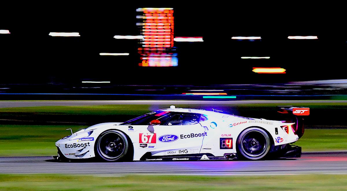 The GTLM Fords will both be sporting throwback liveries. Unfortunately, the new paint schemes were not revealed until after the Roar. (Bill Kent/Epoch Times)