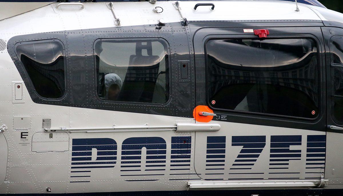 Ali Bashar enters a helicopter in Wiesbaden, Germany, on June 10, 2018, before his transfer to prison. (Hasan Bratic/AFP/Getty Images)