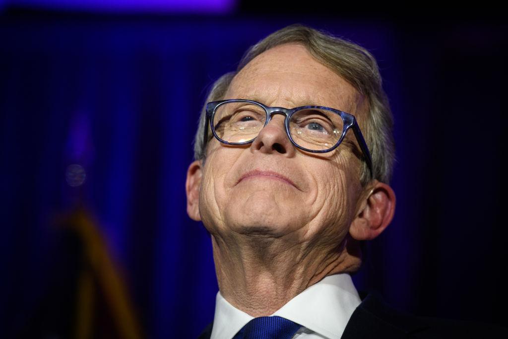 Ohio Gov. Mike DeWine gives his victory speech after winning the Ohio gubernatorial race at the Sheraton Capitol Square in Columbus, Ohio, on Nov. 6, 2018. (Justin Merriman/Getty Images)
