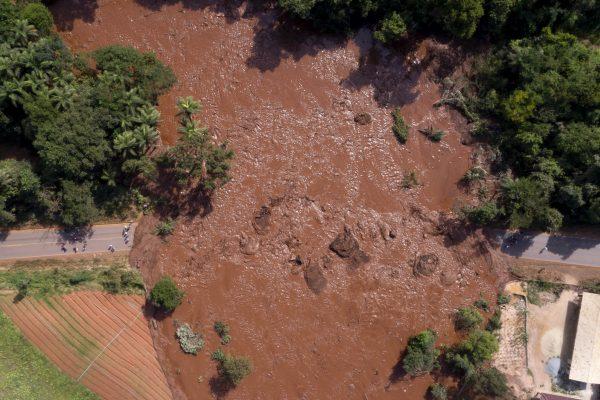 An aerial view after a dam collapsed near Brumadinho, Brazil, on Jan. 25, 2019. (Bruno Correia/Nitro via AP)