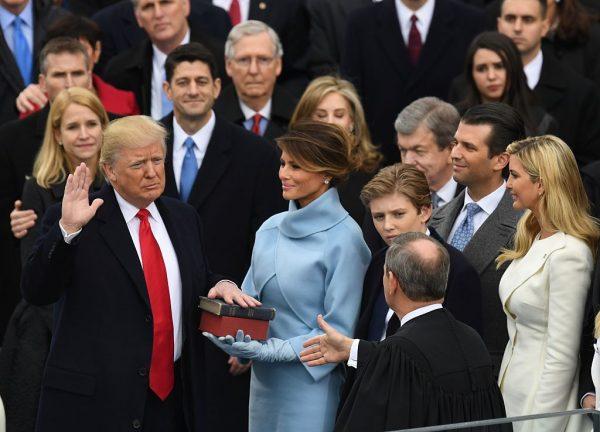 President-elect Donald Trump is sworn in as President at the U.S. Capitol on Jan. 20, 2017. (Mark Ralston/AFP/Getty Images)