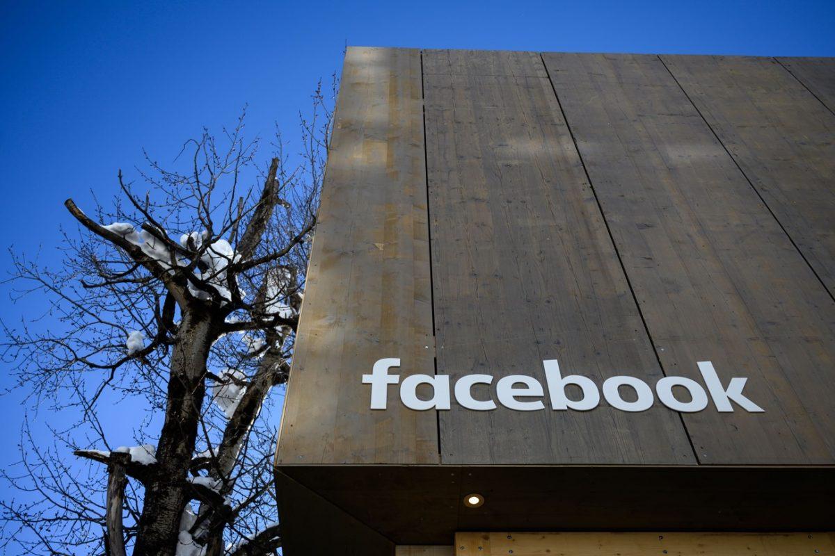 Facebook booth during the World Economic Forum (WEF) annual meeting in Davos, Switzerland on Jan. 24, 2019. (Fabrice Coffrini/AFP/Getty Images)