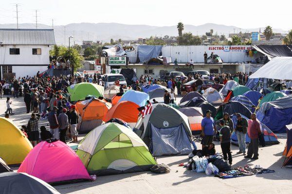 A migrant camp situated 16 kilometres from the U.S. border, fills up with Central American migrants in Tijuana, Mexico, on Dec. 2, 2018. (Charlotte Cuthbertson/The Epoch Times)