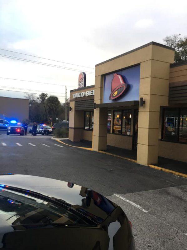 Taco Bell in Ocala, pictured the day it was evacuated on Jan. 26, 2019. (Ocala Police Department)
