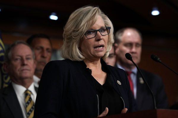 Rep. Liz Cheney (R-Wy0.) during a news conference on Capitol Hill in Washington, on Feb. 7, 2018. (Alex Wong/Getty Images)