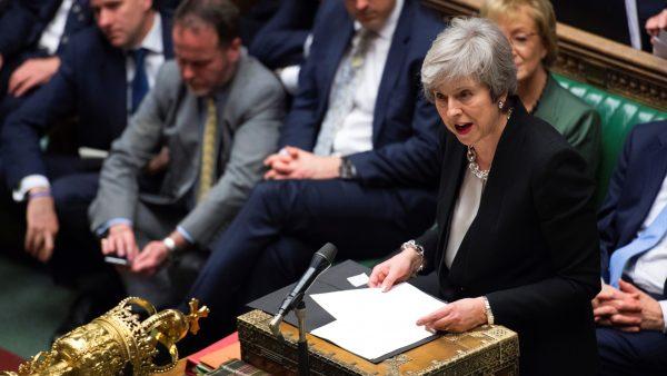 Prime Minister Theresa May talks about Brexit 'plan B' in Parliament, in London on Jan. 29, 2019. (UK Parliament/Jessica Taylor/Handout via Reuters)