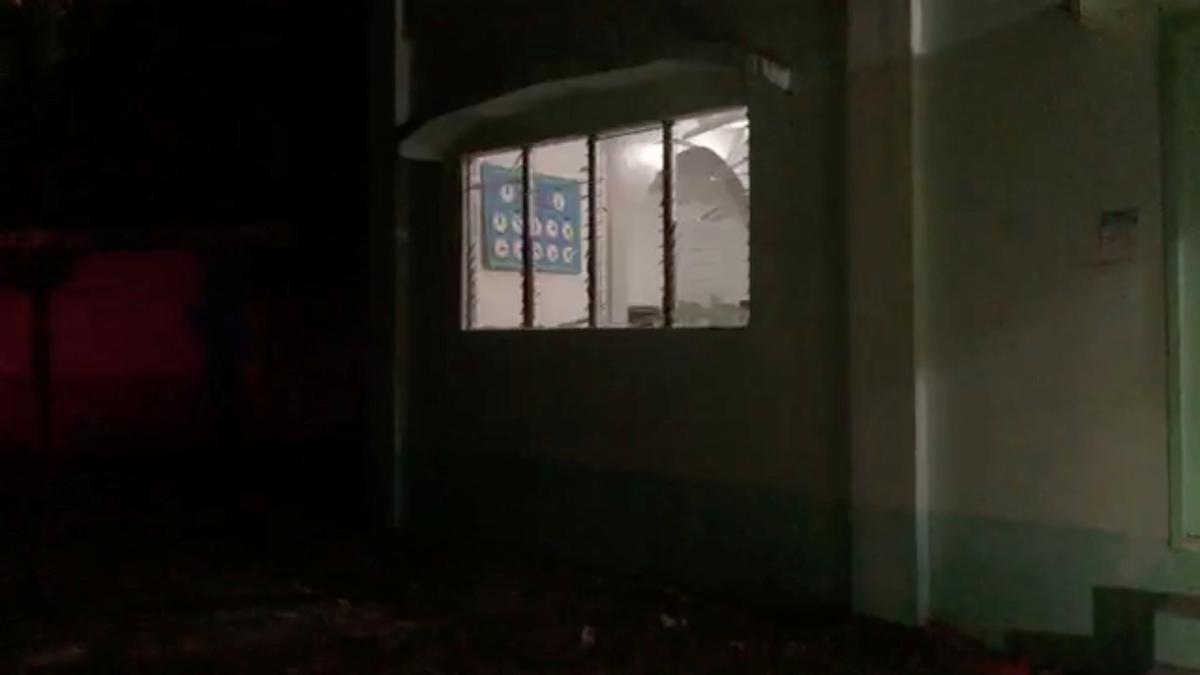 A shattered window is seen after a grenade attack on a mosque in Zamboanga, Philippines, January 30, 2019, in this still image taken from a video from social media. (Zamboanga Quick Response System/via Reuters)