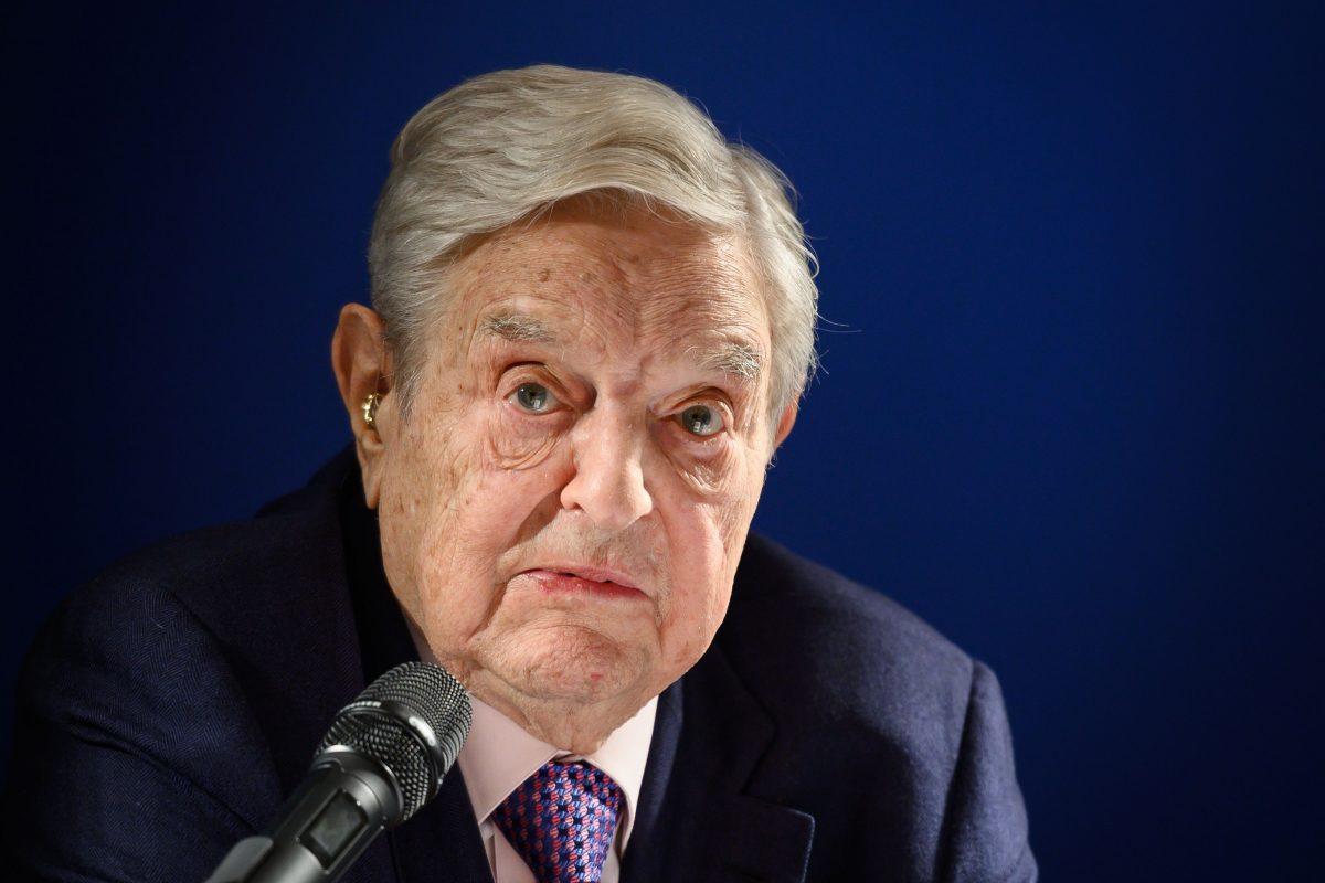 Billionaire investor George Soros delivers a speech on the sideline of the World Economic Forum annual meeting in Davos, eastern Switzerland on Jan. 24, 2019. (Fabrice Coffrini/AFP via Getty Images)