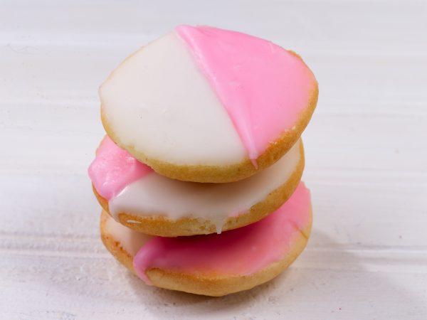 Pink and white cookies. (Courtesy of William Greenberg Desserts)