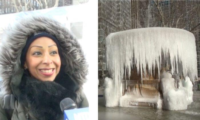 New York Gets a Winter Ice Jewel as Bryant Park Fountain Freezes