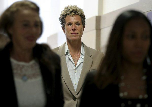 Accuser Andrea Constand returns to the courtroom during a lunch break at the sentencing hearing for Bill Cosby at the Montgomery County Courthouse in Norristown, Pa., on Sept. 24, 2018. (David Maialetti/The Philadelphia Inquirer via AP, Pool)