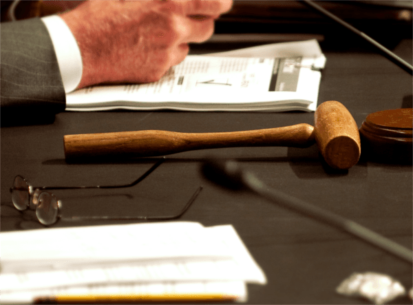 A gavel resting on a table. (ROD LAMKEY/AFP/Getty Images)