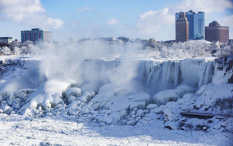 The polar vortex has turned Niagara Falls into a frozen spectacle (The Associated Press)