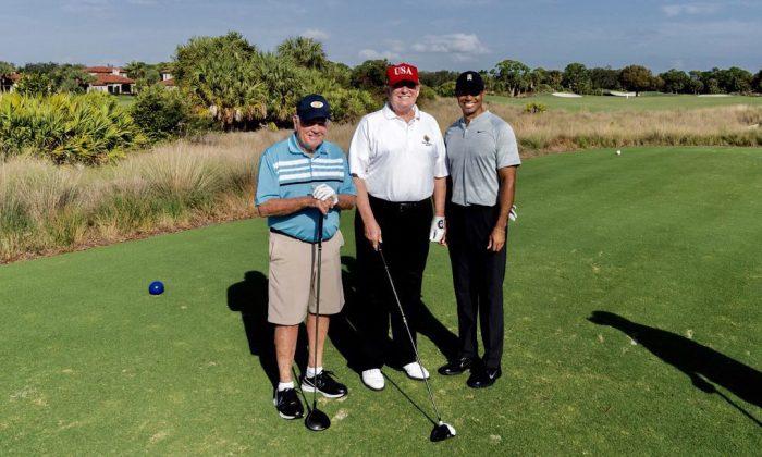Trump Golfs With Tiger Woods, Jack Nicklaus at His Club in Florida