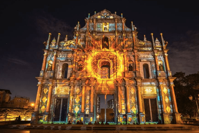 Macao Light Festival's projections shine on St. Paul's. (Macao Government Tourism Office)