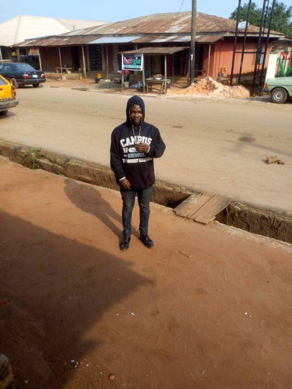 Returnee Festus Okosun in Uromi town, Edo State, on Dec. 18, 2018. (Solomon Okoduwa)