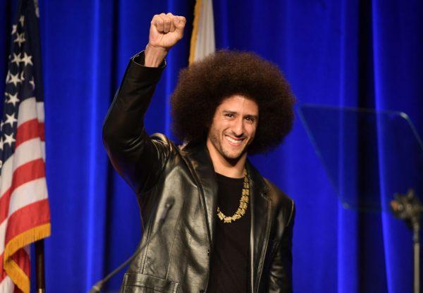 Honoree Colin Kaepernick speaks onstage at ACLU SoCal Hosts Annual Bill of Rights Dinner at the Beverly Wilshire Four Seasons Hotel on December 3, 2017 in Beverly Hills, California. (Matt Winkelmeyer/Getty Images)