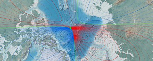 Since 1831, the north magnetic has been moving across the Canadian Arctic towards Russia, which is unlike the geographic north pole, which is fixed. (NOAA)