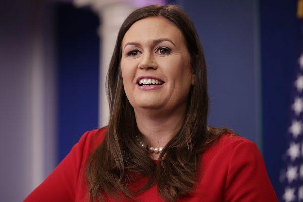 White House Press Secretary Sarah Huckabee Sanders calls on reporters during the daily news conference in the Brady Press Briefing Room at the White House Sept. 5, 2017 in Washington, DC. (Chip Somodevilla/Getty Images)