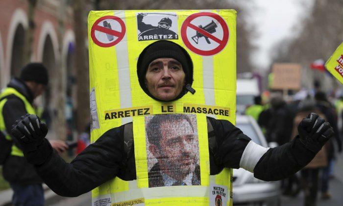 French "yellow vests" march through Paris on Feb. 2, 2019. (Philippe Wojazer/Reuters)