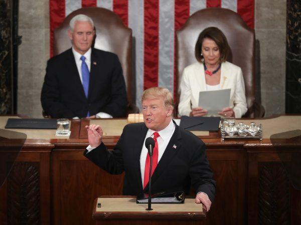 President Donald Trump delivers the State of the Union address at the U.S. Capitol on Feb. 5, 2019. (Chip Somodevilla/Getty Images)
