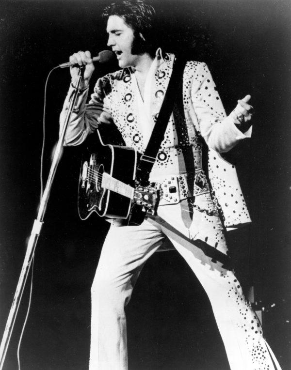 Elvis Presley is shown performing at an unknown location. (AP Photo, File)
