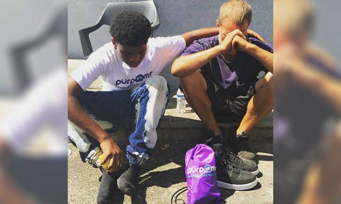 14-Year-Old Saved from Crime-Ridden Neighborhood Gives Homeless Man Shoes Off His Feet
