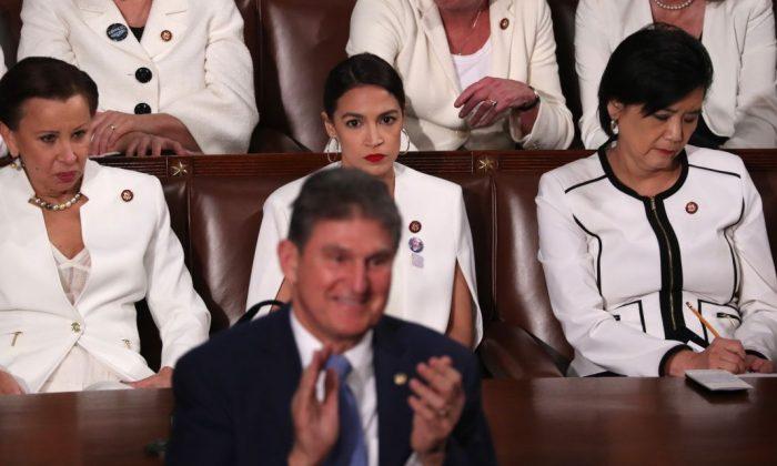 Sen. Manchin Appears to Be Only Democrat Who Stood During Trump’s Call to Stop Late-Term Abortions