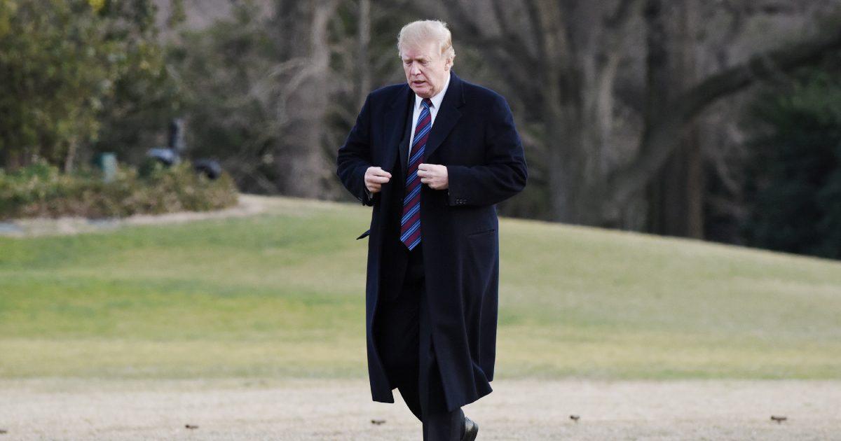 President Donald Trump returns to the White House after receiving his annual physical exam at Walter Reed National Military Medical Center in Washington on Feb, 8, 2019. (Olivier Douliery-Pool/Getty Images)