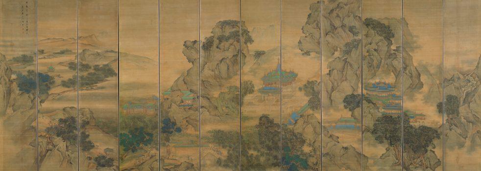 "The Palace of Nine Perfections," 1691, by Yuan Jiang. Set of 12 hanging scrolls with ink and color on silk, 81.5 inches by 221.7 inches. The Metropolitan Museum of Art, New York. (Public Domain)