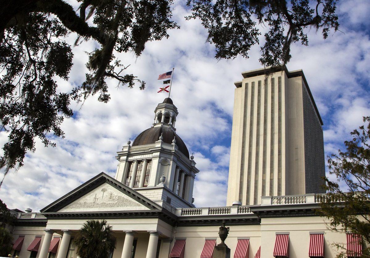 A view of the historic Old Florida State Capitol building, which sits in front of the current New Capitol, in Tallahassee, Florida on Nov. 10, 2018. (Mark Wallheiser/Getty Images)
