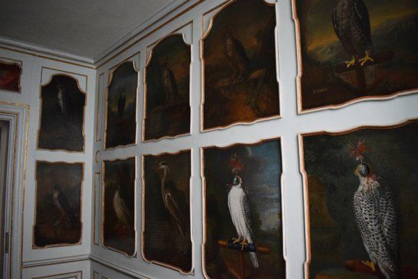 Portraits of the birds at the hunting lodge. (Catherine Yang/The Epoch Times)