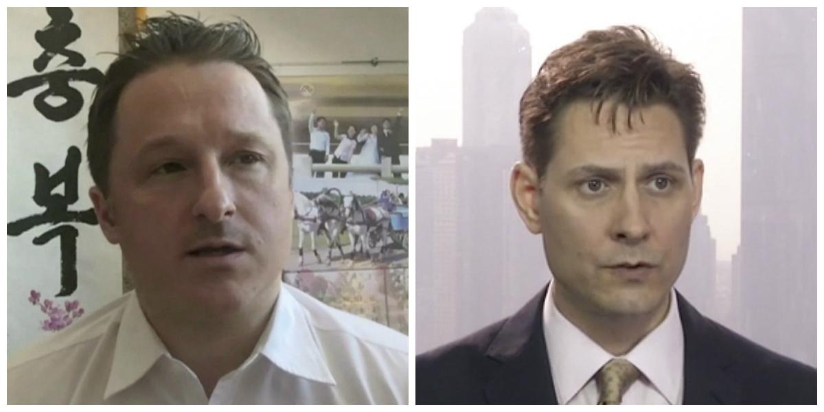 Canadians Michael Spavor (L) and Michael Kovrig have been detained in China since shortly after Canada arrested Huawei CFO Meng Wanzhou in Vancouver in December 2018. (AP Photo)