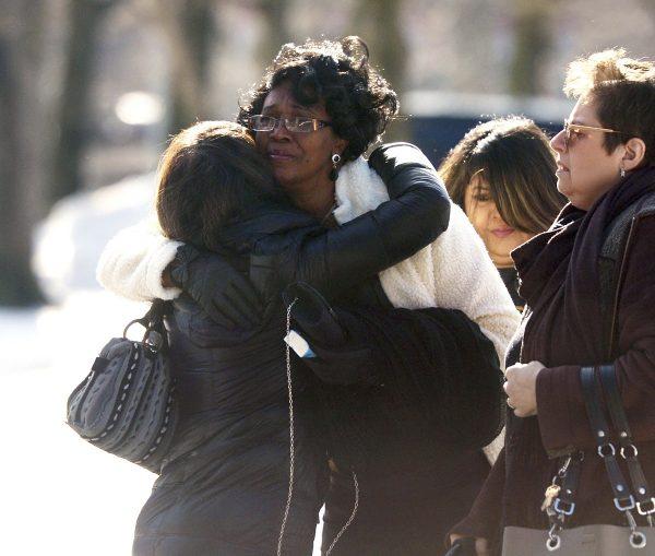 Friends and family of homicide victim Valerie Reyes attend her funeral mass at St. Gabriel's Church in New Rochelle, New York, on Feb. 12, 2019. (Tyler Sizemore/Hearst Connecticut Media via AP)