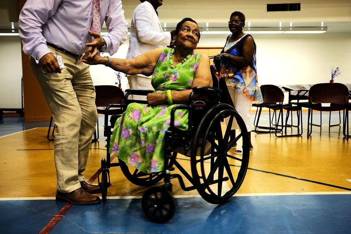 Maria Garcia, 83, attends a Senior Citizens Prom sponsored by the MetroPlus, a prepaid health services plan in New York City on June 23, 2017. The Harlem seniors were provided with Medicare education and healthcare options at the afternoon event. (Spencer Platt/Getty Image)