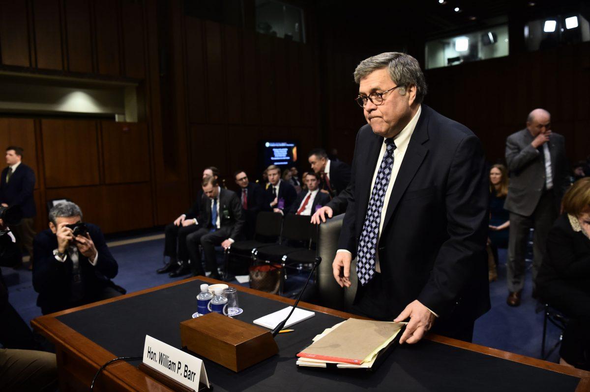 William Barr, nominee to be US Attorney General, takes a break during a Senate Judiciary Committee confirmation hearing in Washington, Jan. 15, 2019. (Nicholas Kamm/AFP/Getty Images)