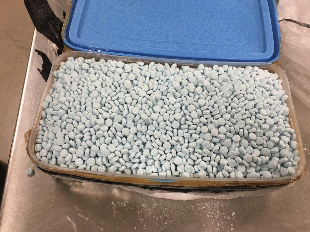 This photo provided by the U.S. Drug Enforcement Administration's Phoenix Division shows some of the 30,000 fentanyl pills the agency seized in one of its bigger busts in Tempe, Ariz. (Drug Enforcement Administration via AP)